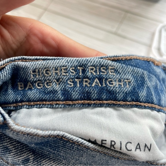 American Eagle Outfitters highest rise baggy Straight Leg Jeans size 4 - Picture 8 of 8